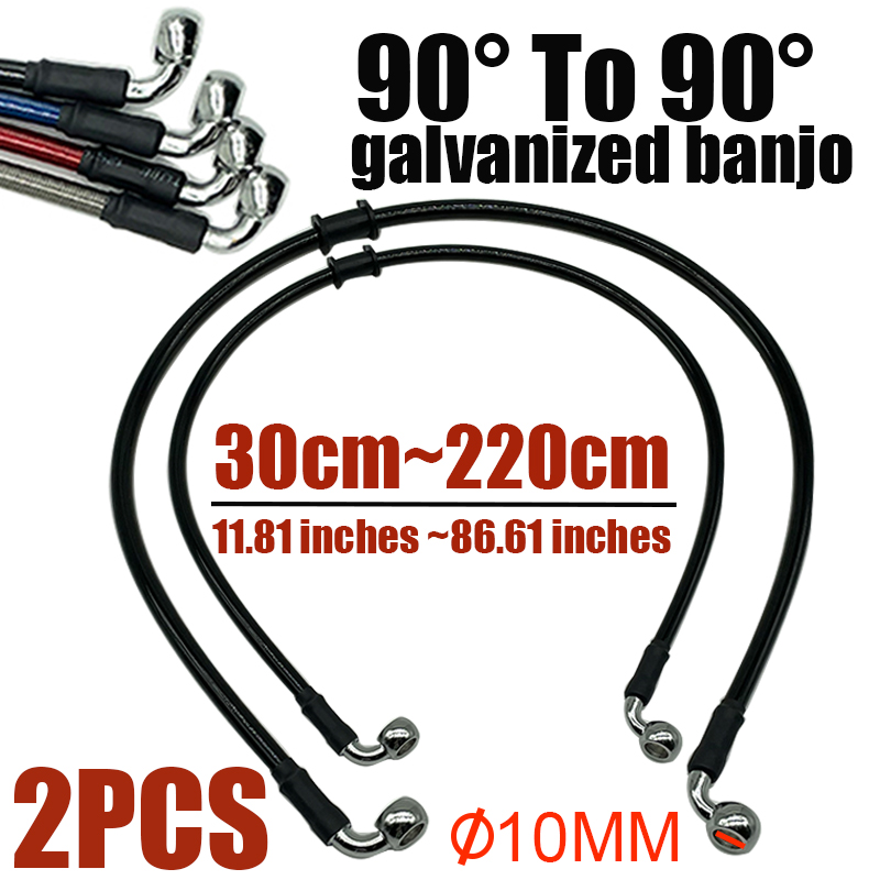 Brake Line Motorcycle - 2Pcs Black 300mm To 2200mm 90°